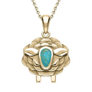 9ct Yellow Gold Turquoise Sheep Necklace P3508