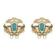 9ct Yellow Gold Turquoise Sheep Stud Earrings E2530