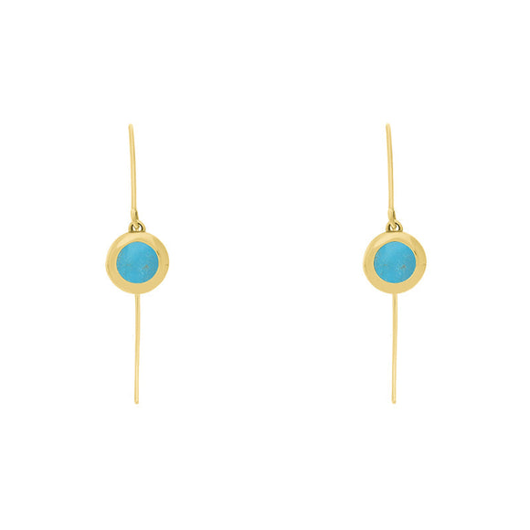 9ct_Yellow_Gold _Turquoise_Star _Disc_Drop _Earrings_E1371_1