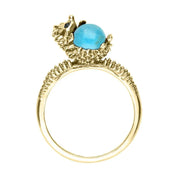 9ct Yellow Gold Turquoise Tiny Hedgehog Ring R1162