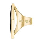 9ct Yellow Gold Whitby Jet King's Coronation Hallmark Large Rhombus Ring R608 CFH