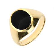 9ct Yellow Gold Whitby Jet Medium Oval Signet Ring R189