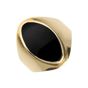9ct Yellow Gold Whitby Jet Oval Ring R076