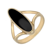 9ct Yellow Gold Whitby Jet Oval Shaped Ring R004