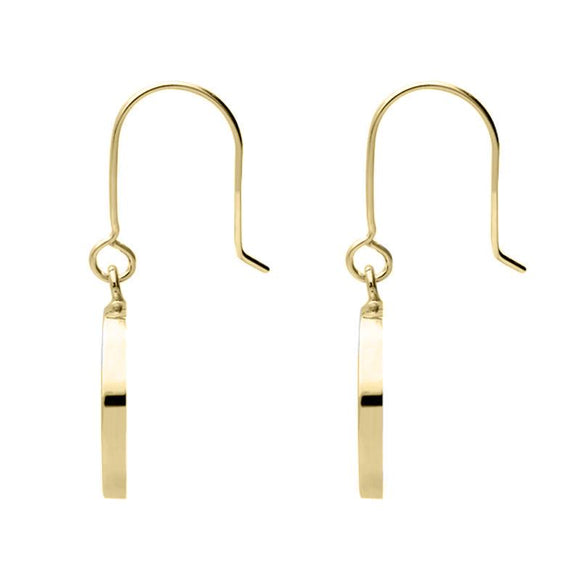 9ct Yellow Gold Whitby Jet Round Tree Drop Earrings E2429