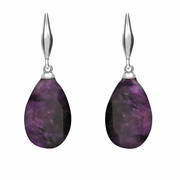 Sterling Silver Blue John Tapered Top Pear Drop Stud Earrings E1487