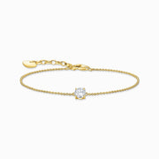 Thomas Sabo Gold Plated Sterling Silver Circle White Zirconia Bracelet