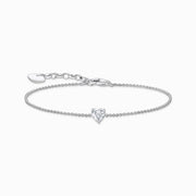 Thomas Sabo Sterling Silver Heart White Zirconia Bracelet