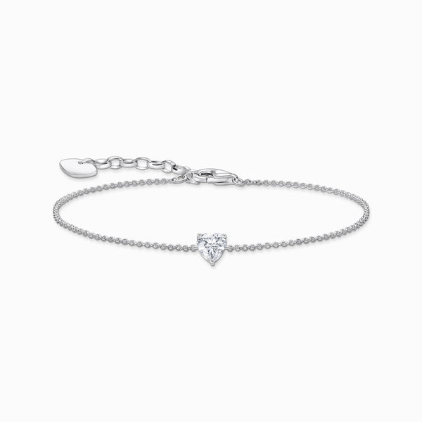 Thomas Sabo Sterling Silver Heart White Zirconia Bracelet