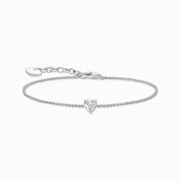 Thomas Sabo Sterling Silver Heart White Zirconia Bracelet