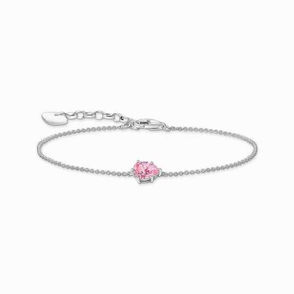 Thomas Sabo Sterling Silver Teardrop Pink Zirconia Bracelet