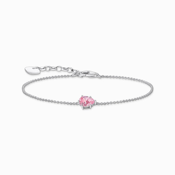 Thomas Sabo Sterling Silver Teardrop Pink Zirconia Bracelet