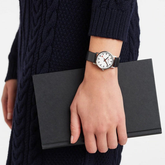 Mondaine Classic Vegan Grape Leather Watch