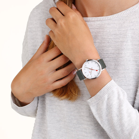 Mondaine Classic Park Green Textile Watch