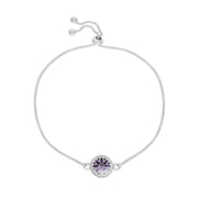 Sterling Silver 10mm Blue John Sunflower Chatsworth Décor Round Adjustable Bracelet