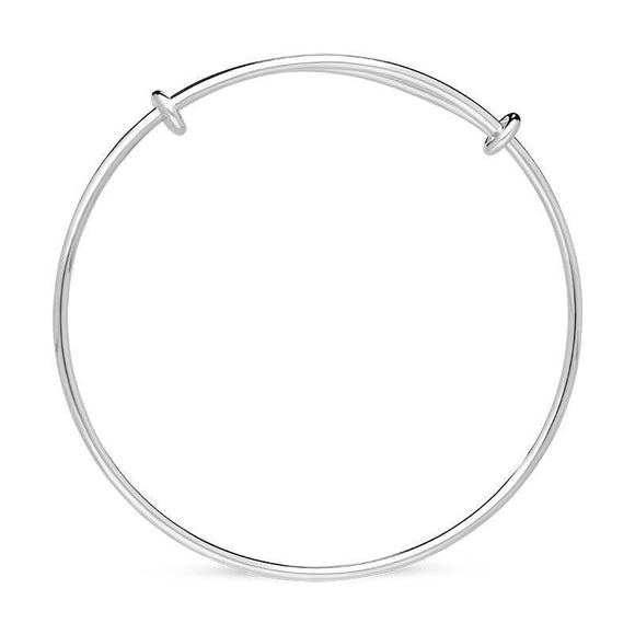 Sterling Silver Adjustable Charm Carrier Bangle, B1010.