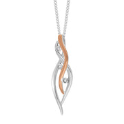 Clogau Swallow Falls Sterling Silver White Topaz Pendant, 3SCTWIP