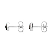 C W Sellors Sterling Silver Dark Mother of Pearl 5mm Classic Small Round Stud Earrings, E002.