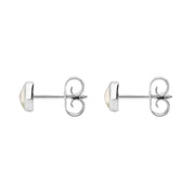 C W Sellors Sterling Silver White Mother of Pearl 5mm Classic Small Round Stud Earrings, E002.