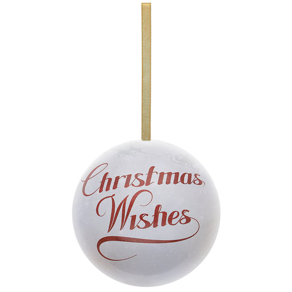 Christmas Wishes Santa Gift Presentation Bauble, BBL9_4