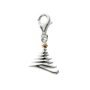 Christmas Collection Charm Zig Zag Christmas Tree Gold Star Silver N991