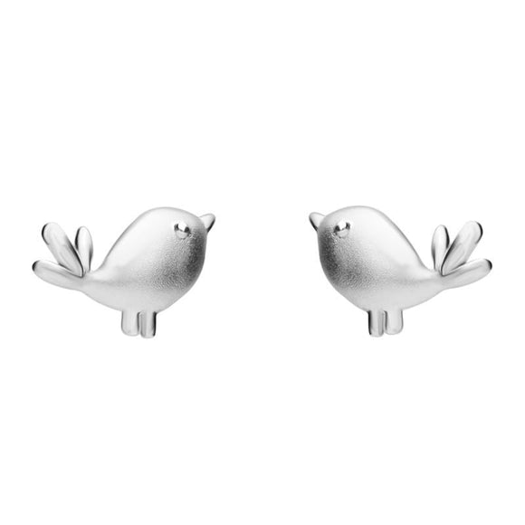 Sterling Silver Robin Stud Earrings E2373