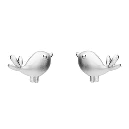Sterling Silver Robin Stud Earrings E2373