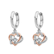 Clogau Always in my Heart Sterling Silver White Topaz Drop Earrings