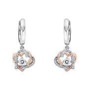 Clogau Always in my Heart Sterling Silver White Topaz Drop Earrings, 3SAMH0094