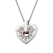 Clogau Cariad Sparkle Small Heart Sterling Silver Pendant, 3SCRS0193