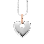 Clogau Cariad Sterling Silver Diamond Heart Necklace, SCA010.
