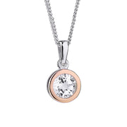 Clogau Celebration Sterling Silver Rose Gold White Topaz Necklace, 3SMP5.