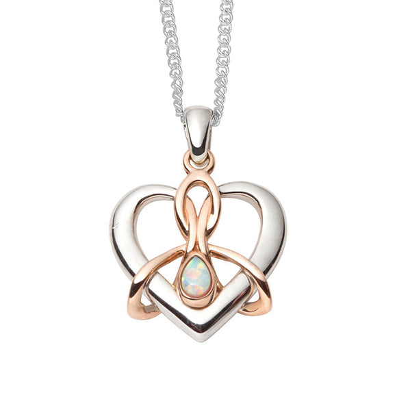 Clogau Dwynwen Sterling Silver Opal Necklace, 3SDWP.