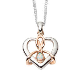 Clogau Dwynwen Sterling Silver Opal Necklace, 3SDWP.