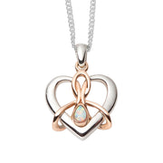 Clogau Dwynwen Sterling Silver Opal Necklace, 3SDWP.