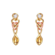 Clogau Lovespoons 9ct Yellow Gold Citrine Earrings, LSDE1.