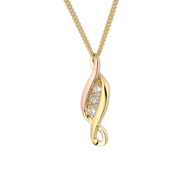 Clogau Past Present Future 9ct Yellow Gold Diamond Necklace, PPFP.