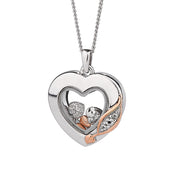 Clogau Past Present Future Sterling Silver Inner Charm Heart Necklace. 3SICLP19.