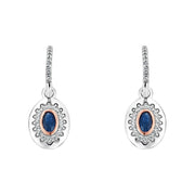 Clogau Princess Diana Sterling Silver Sapphire Drop Earrings, 3SLDD0070