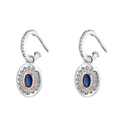Clogau Princess Diana Sterling Silver Sapphire Drop Earrings, 3SLDD0070