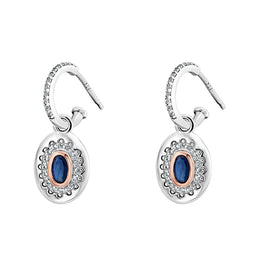 Clogau Princess Diana Sterling Silver Sapphire Drop Earrings, 3SLDD0070