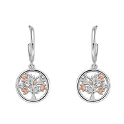 Clogau Tree of Life Sterling Silver 9ct Rose Gold Vine Drop Earrings, 3SNTLCDE
