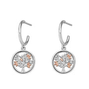 Clogau Tree of Life Sterling Silver 9ct Rose Gold Vine Drop Earrings, 3SNTLCDE