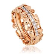 Clogau 1854 Am Byth 18ct Rose Gold Diamond Ring, 1854AMBDR