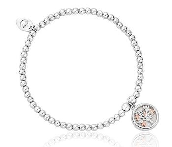 Clogau Affinity Tree Of Life Sterling Silver White Mother Of Pearl Bead Bracelet 3SBB92R