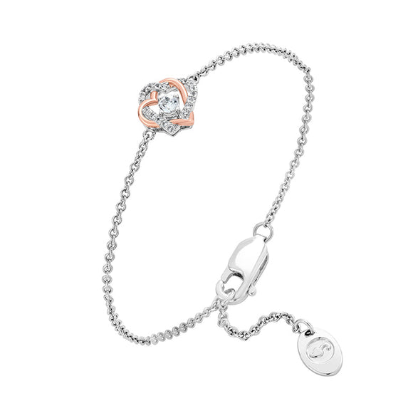 Clogau Always in my Heart Sterling Silver White Topaz Bracelet