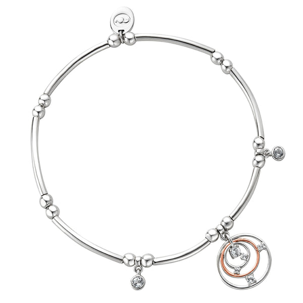 Clogau Awyr Y Nos Affinity Sterling Silver White Topaz Bracelet 16.5-17.5cm, 3SAFF0192