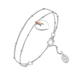 Clogau Cariad Sterling Silver Double Chain Bracelet D