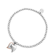 Clogau Cwtch Double Heart Affinity Sterling Silver Bead Bracelet 16.5cm-17.5cm D