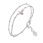 Clogau Honey Bee Sterling Silver Double Chain Bracelet